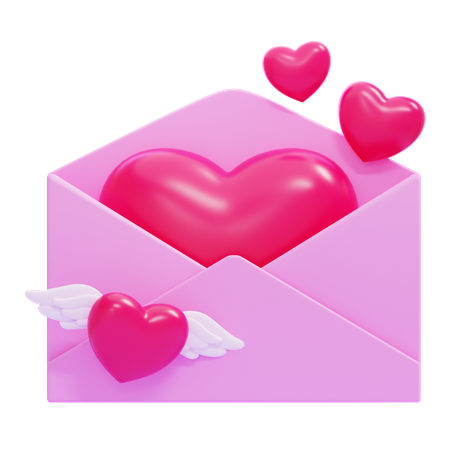 Carta de amor  3D Icon