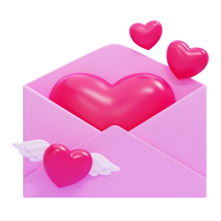 Carta de amor  3D Icon