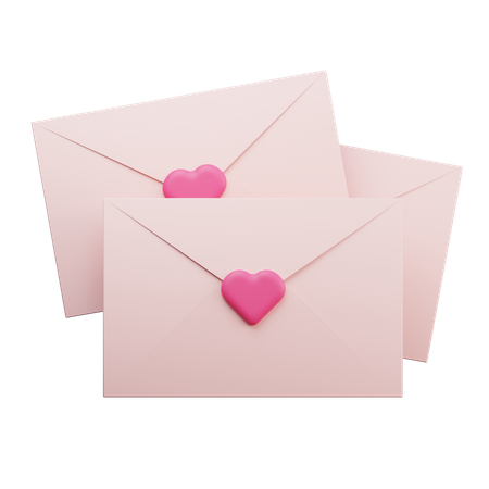 Carta de amor  3D Icon