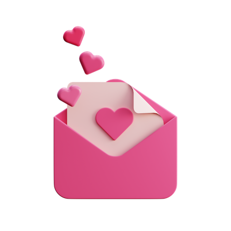 Carta de amor  3D Icon