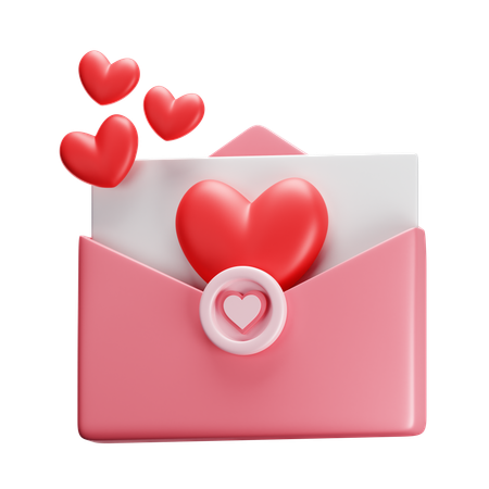 Carta de amor  3D Icon