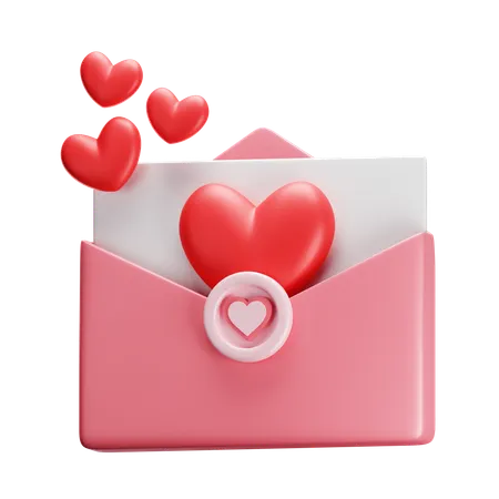 Carta de amor  3D Icon