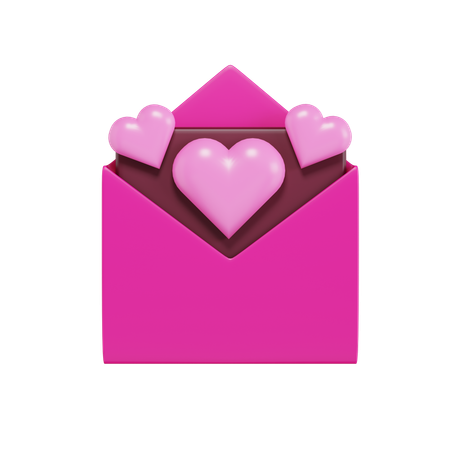 Carta de amor  3D Icon