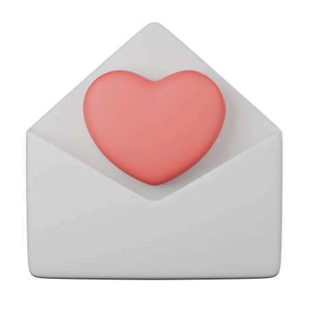 Carta de amor  3D Icon