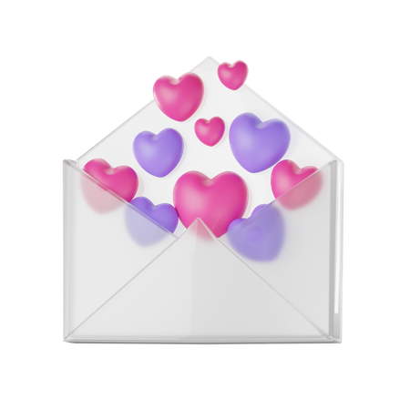 Carta de amor  3D Icon