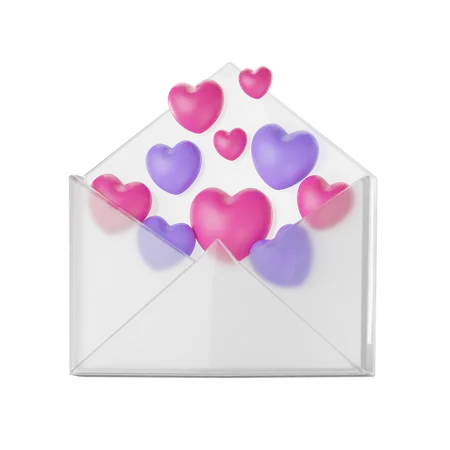 Carta de amor  3D Icon