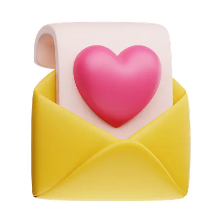 Carta de amor  3D Icon