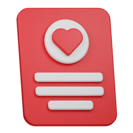 Carta de amor  3D Icon