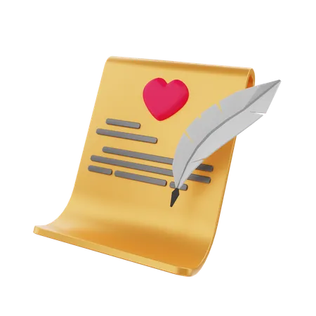 Carta de amor  3D Icon