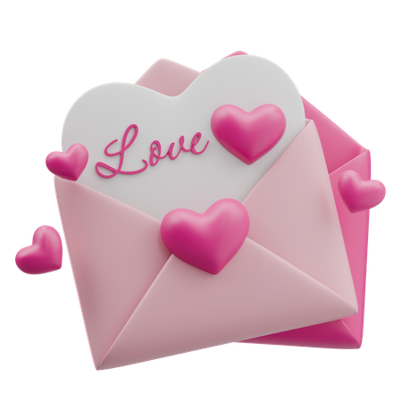 Carta de amor  3D Icon