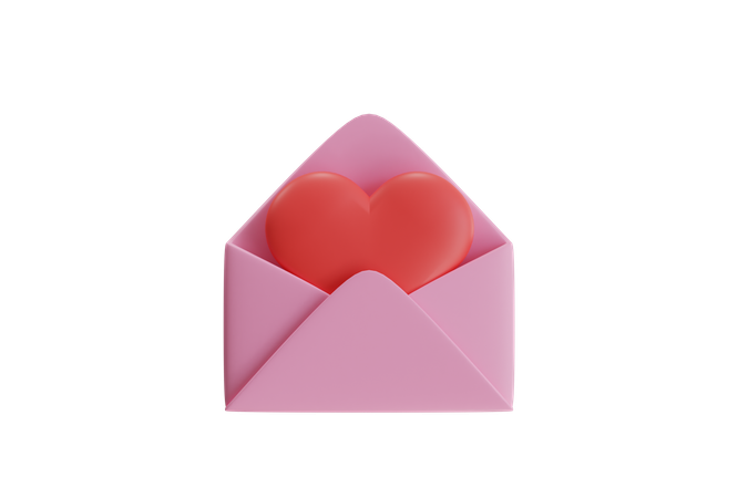 Carta de amor  3D Icon