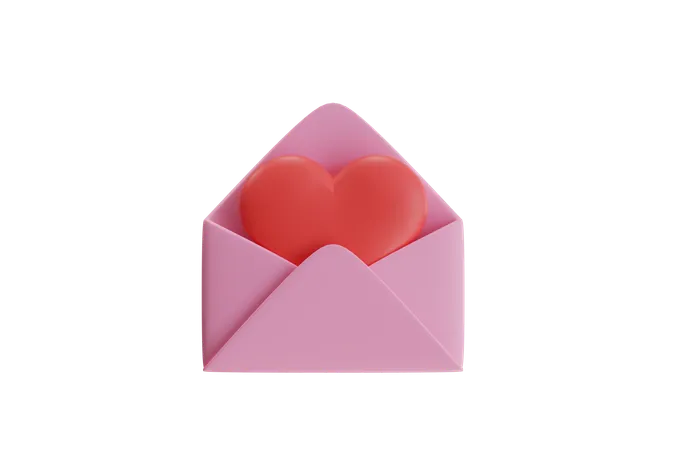 Carta de amor  3D Icon