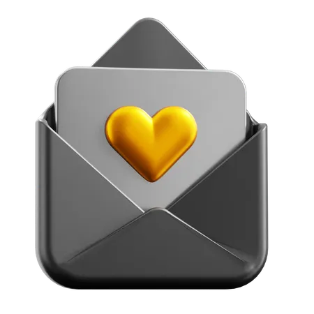 Carta de amor  3D Icon