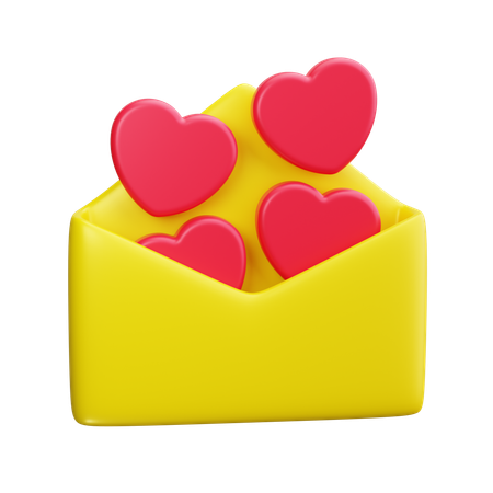 Carta de amor  3D Icon