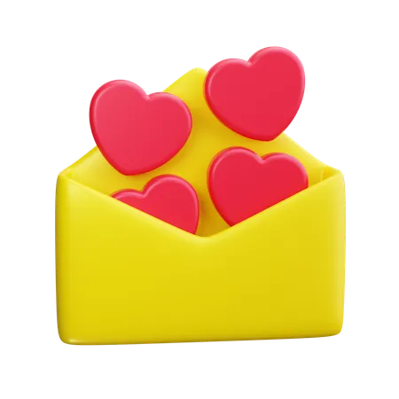 Carta de amor  3D Icon