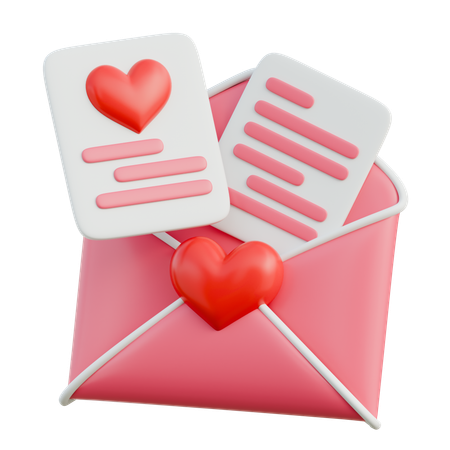 Carta de amor  3D Icon