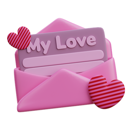 Carta de amor  3D Icon