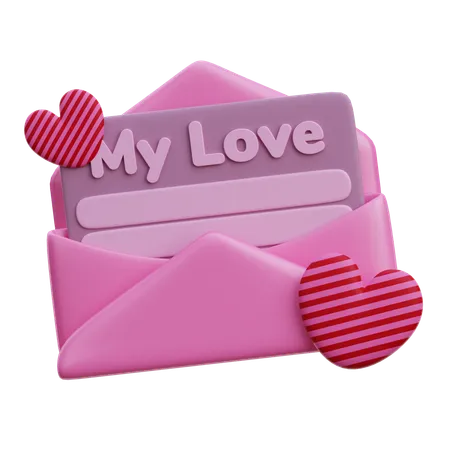 Carta de amor  3D Icon