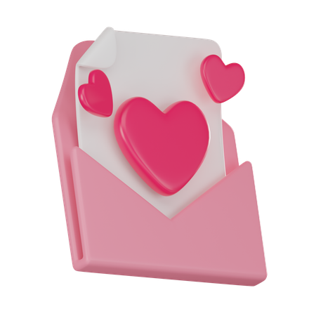 Carta de amor  3D Icon