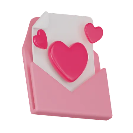 Carta de amor  3D Icon