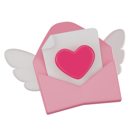 Carta de amor  3D Icon