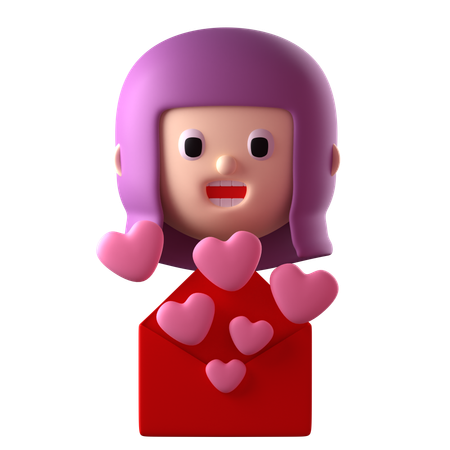 Carta de amor  3D Icon