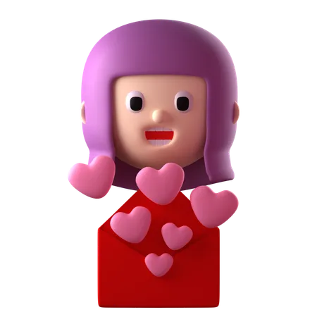 Carta de amor  3D Icon