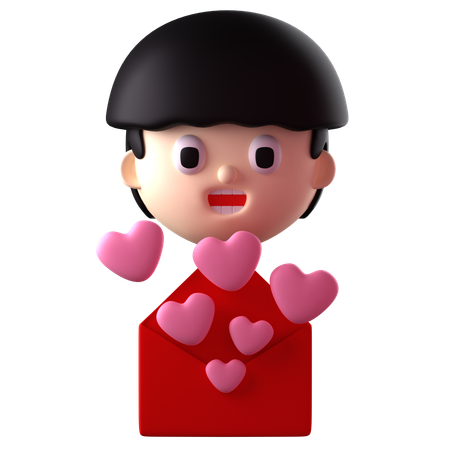 Carta de amor  3D Icon