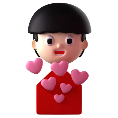 Carta de amor  3D Icon