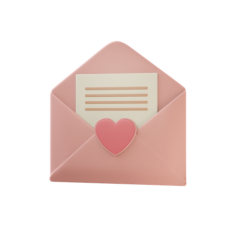 Carta de amor  3D Icon