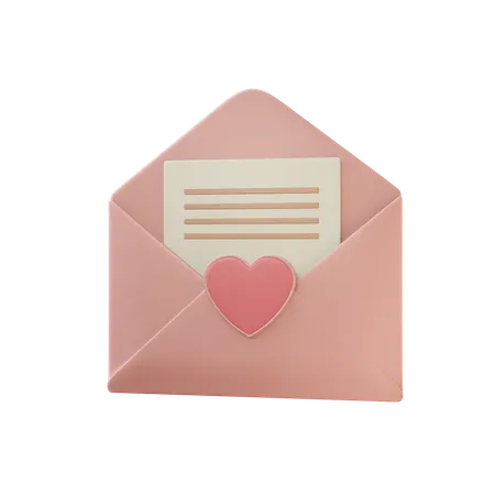 Carta de amor  3D Icon