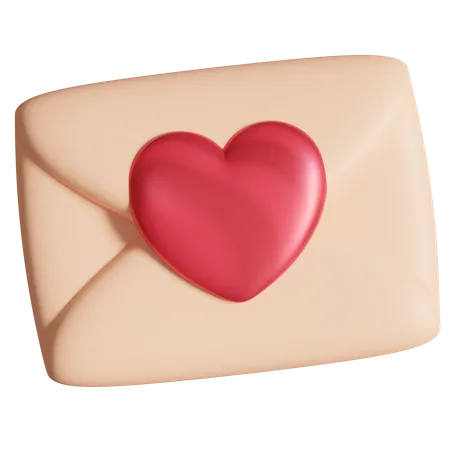 Carta de amor  3D Icon