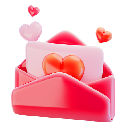 Carta de amor  3D Icon