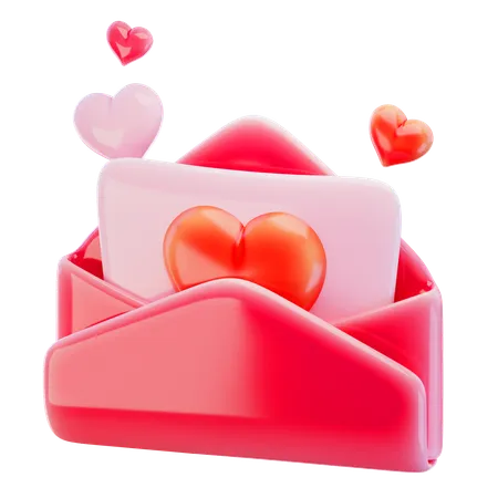 Carta de amor  3D Icon