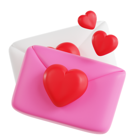 Carta de amor  3D Icon