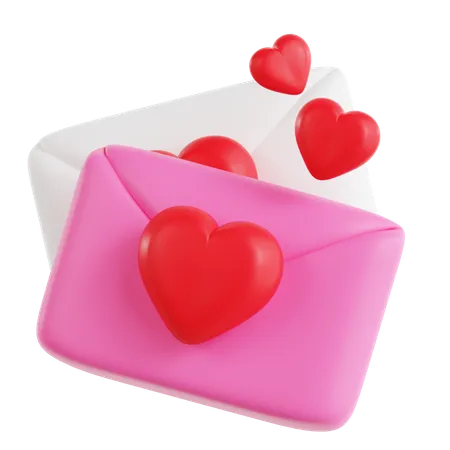 Carta de amor  3D Icon