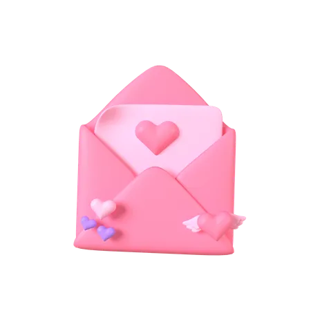 Carta de amor  3D Icon