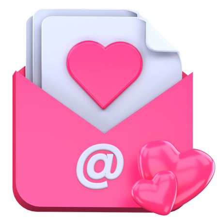 Carta de amor  3D Icon