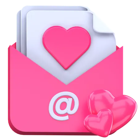 Carta de amor  3D Icon