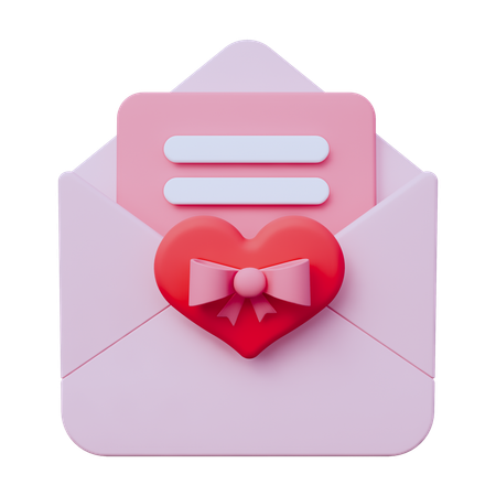 Carta de amor  3D Icon