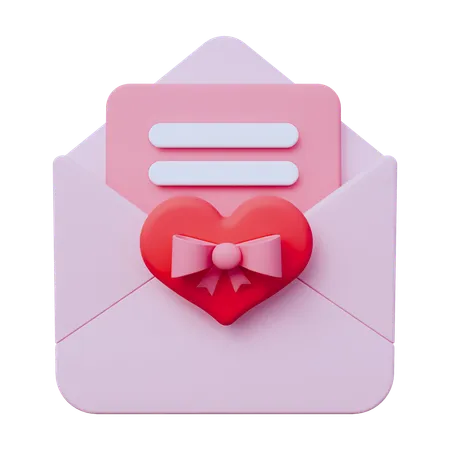 Carta de amor  3D Icon