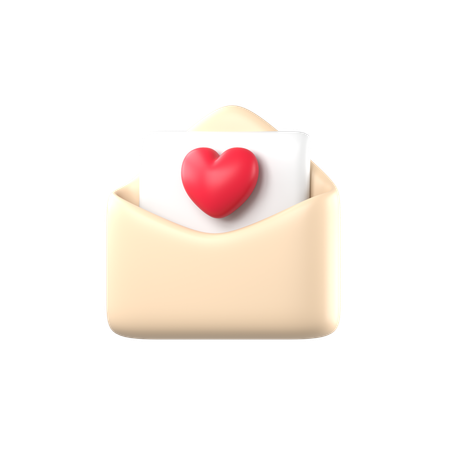 Carta de amor  3D Icon