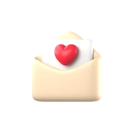 Carta de amor  3D Icon