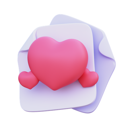 Carta de amor  3D Icon