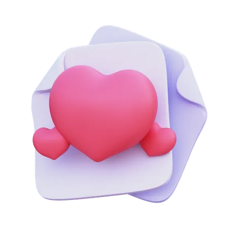 Carta de amor  3D Icon