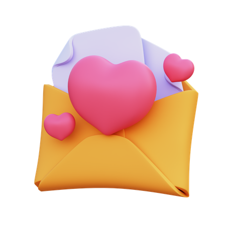 Carta de amor  3D Icon