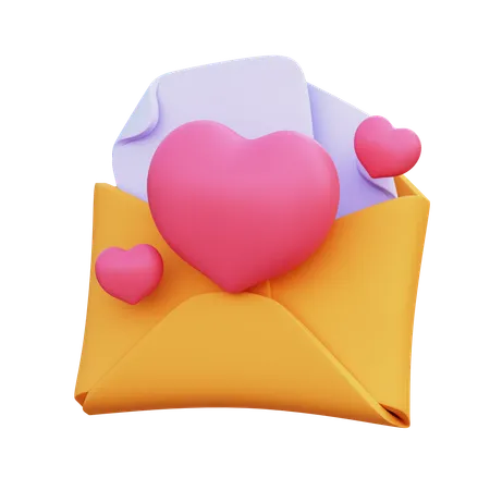 Carta de amor  3D Icon