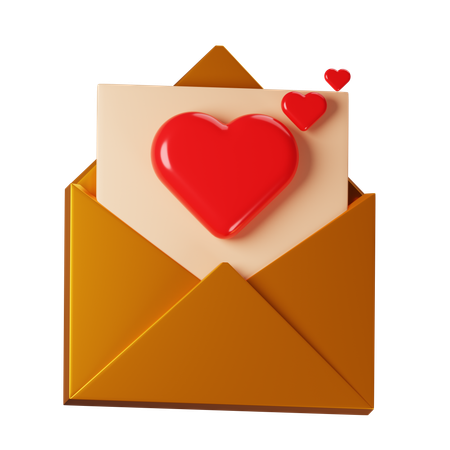 Carta de amor  3D Icon