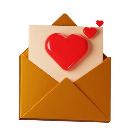 Carta de amor  3D Icon