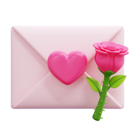 Carta de amor  3D Icon